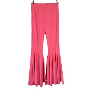 Hot Pink Dramatic Flared Bell Bottom Pants 70s Style‎ Size Medium